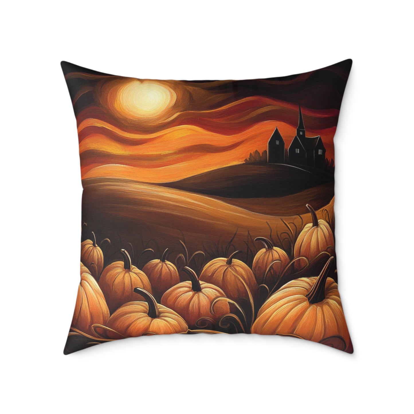 Pumpkin Patch Square Poly Canvas Pillow