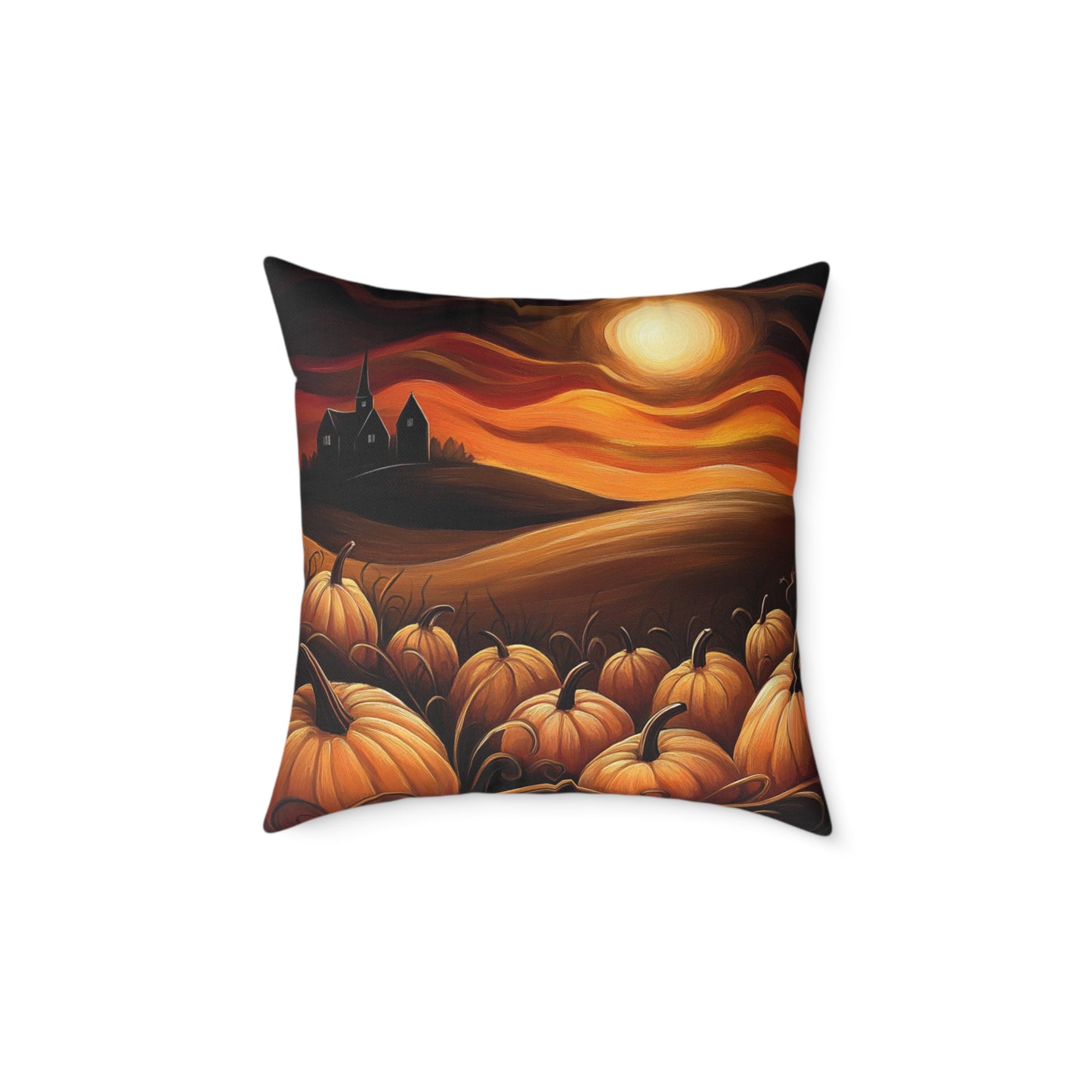 Pumpkin Patch Square Poly Canvas Pillow