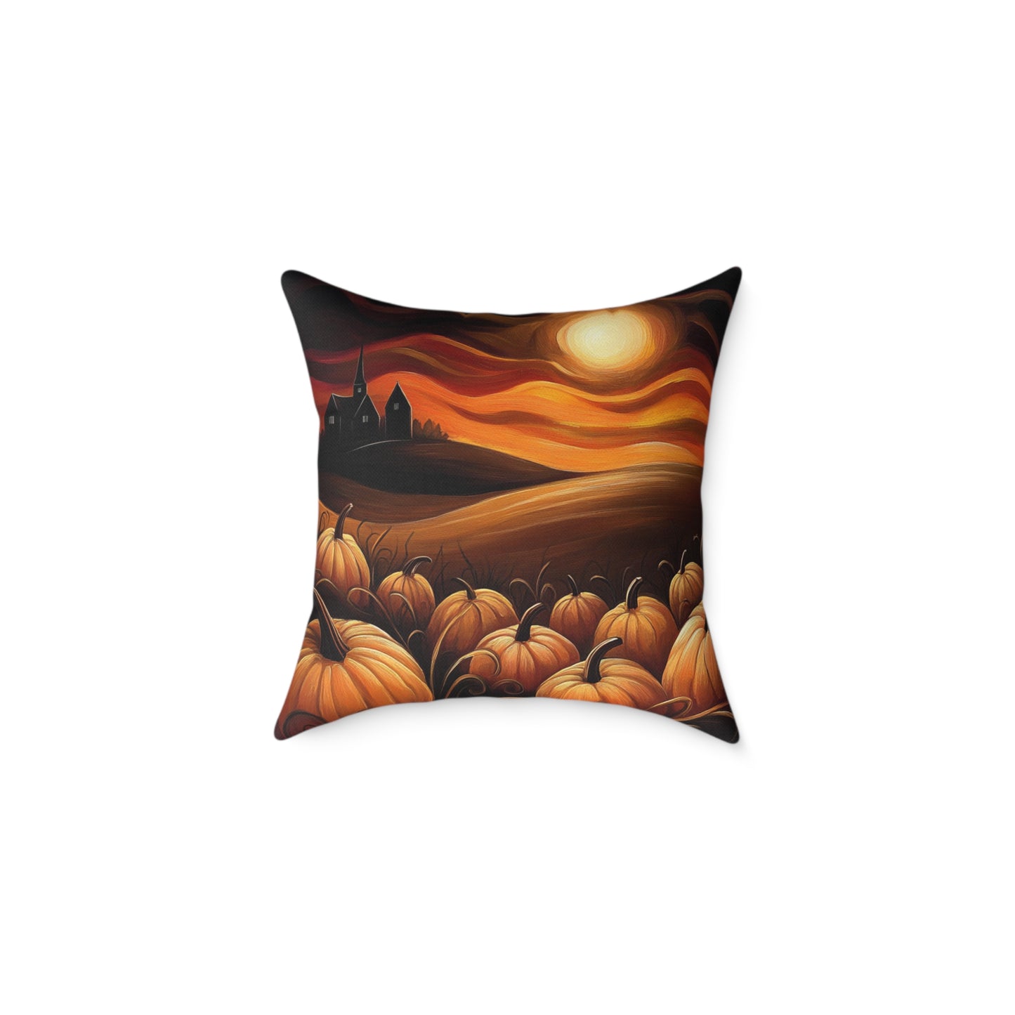 Pumpkin Patch Square Poly Canvas Pillow