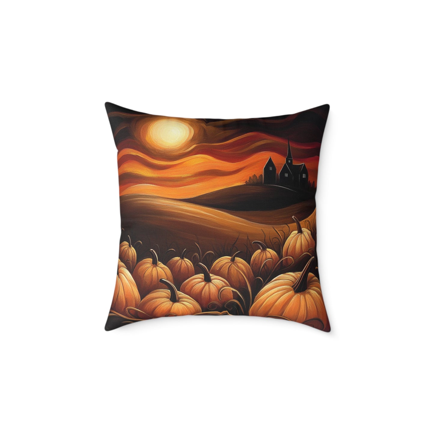 Pumpkin Patch Square Poly Canvas Pillow