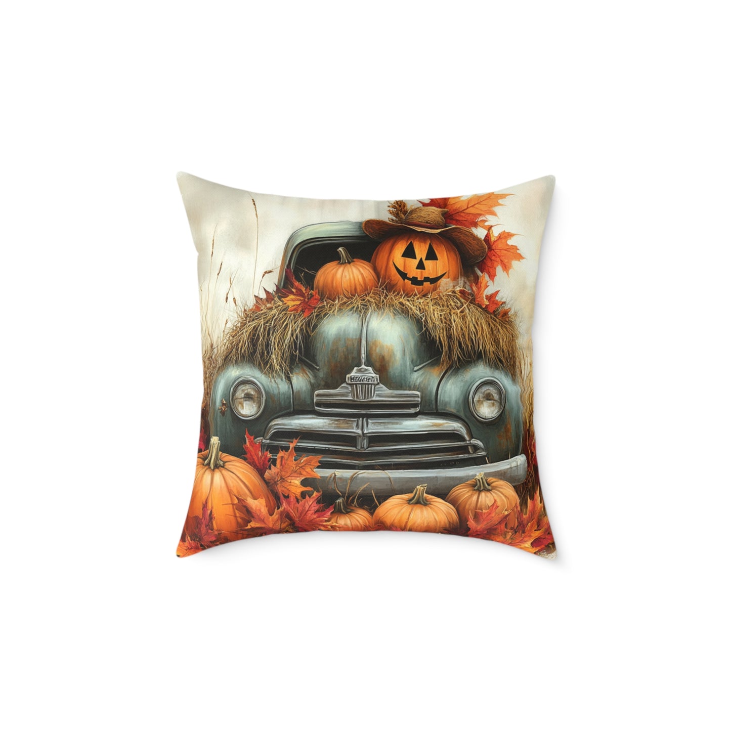 Pumpkin Farm Square Poly Canvas Pillow