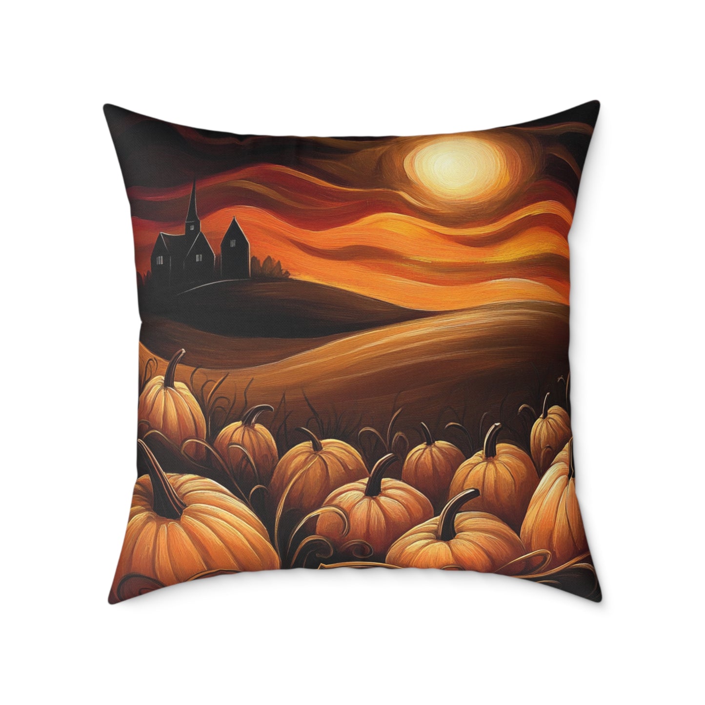 Pumpkin Patch Square Poly Canvas Pillow