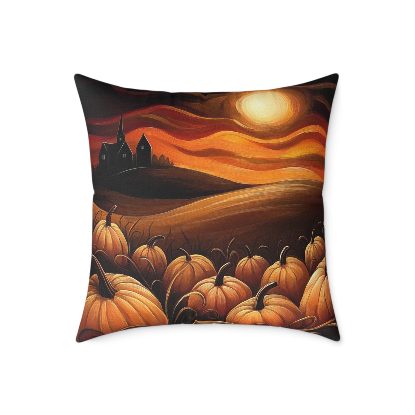 Pumpkin Patch Square Poly Canvas Pillow