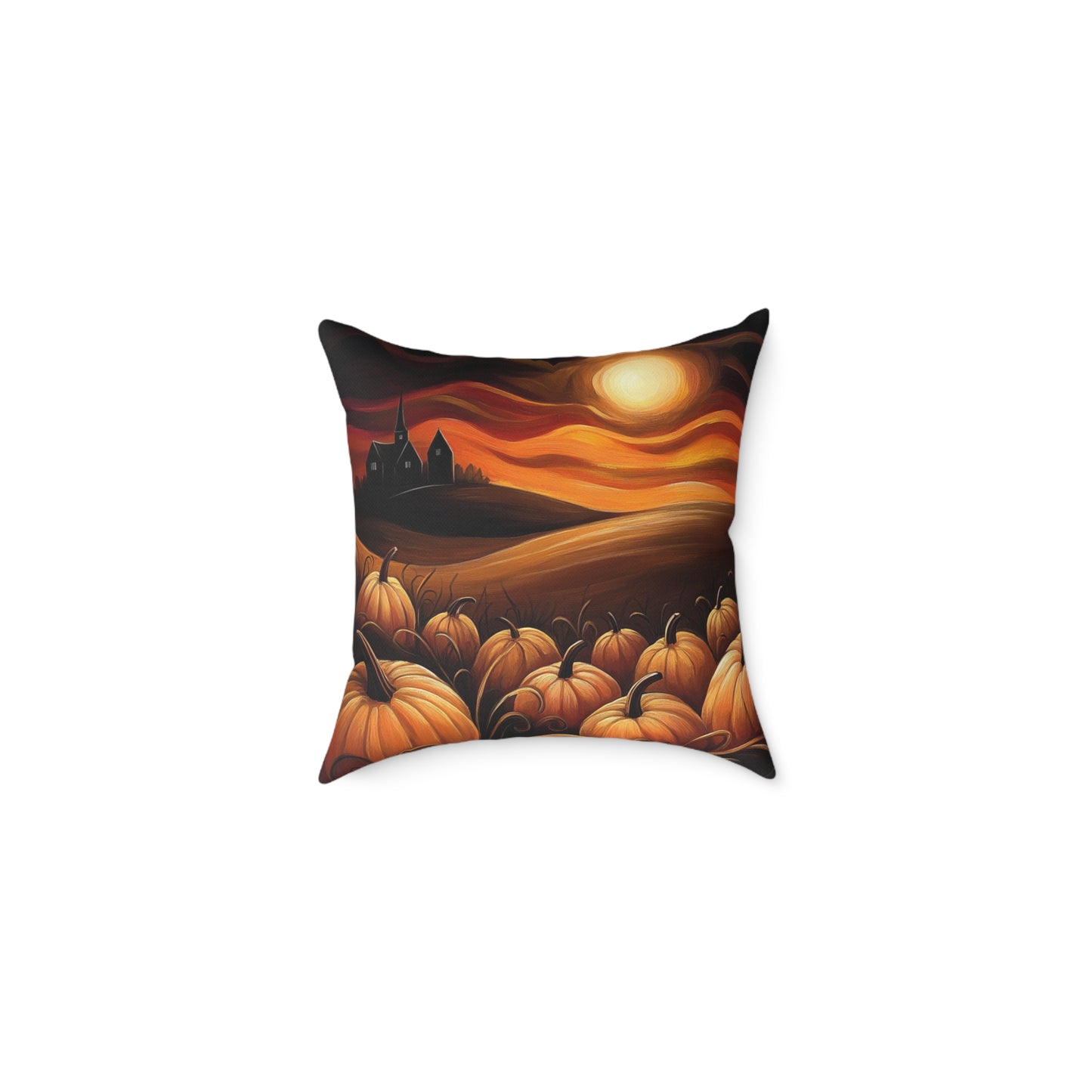 Pumpkin Patch Square Poly Canvas Pillow