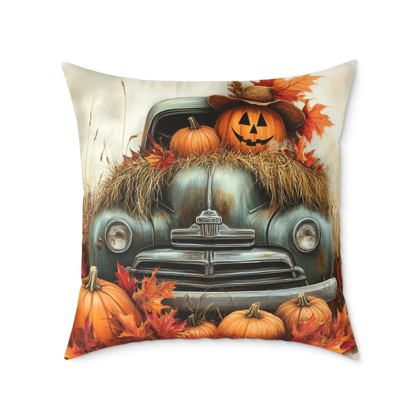 Pumpkin Farm Square Poly Canvas Pillow