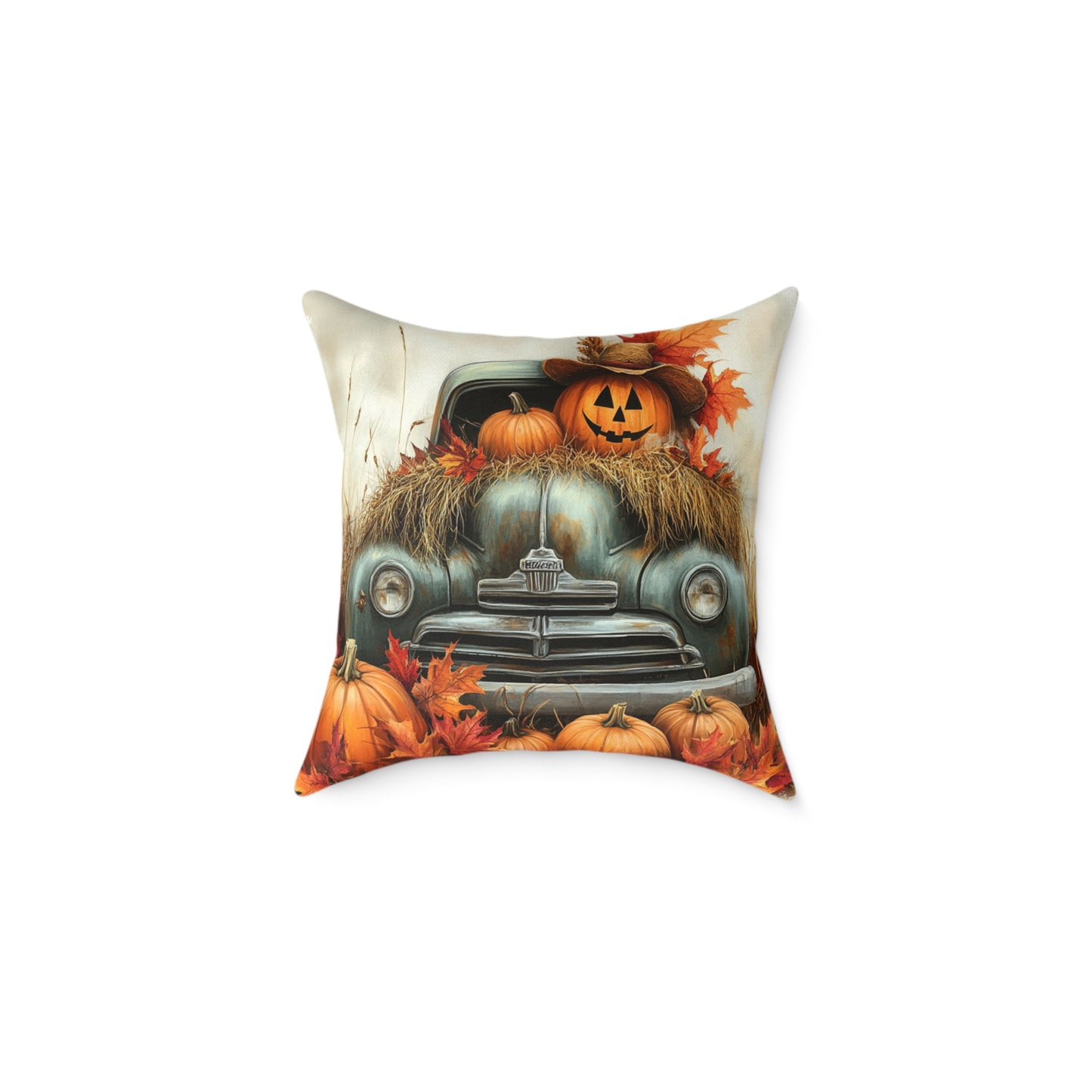 Pumpkin Farm Square Poly Canvas Pillow