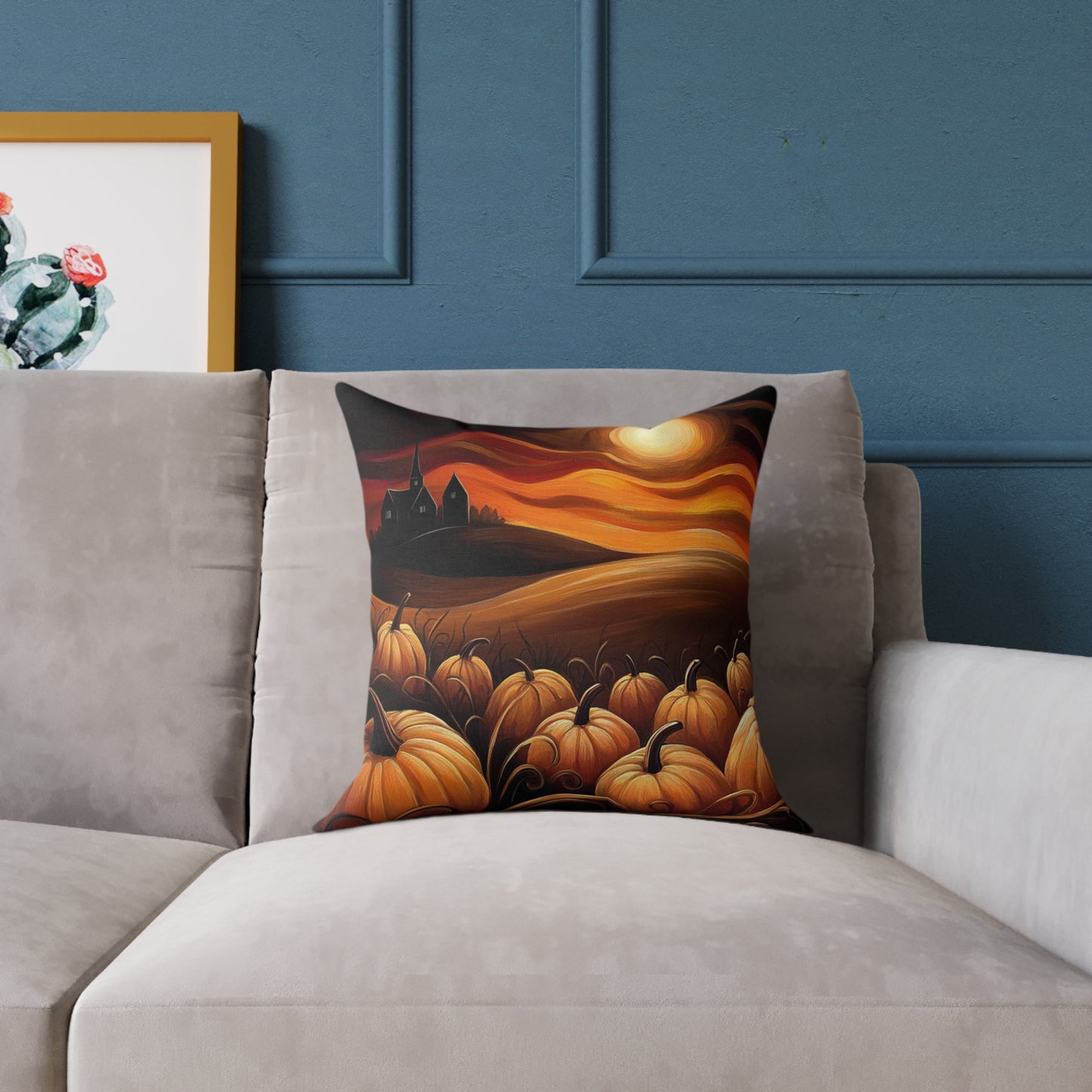 Pumpkin Patch Square Poly Canvas Pillow