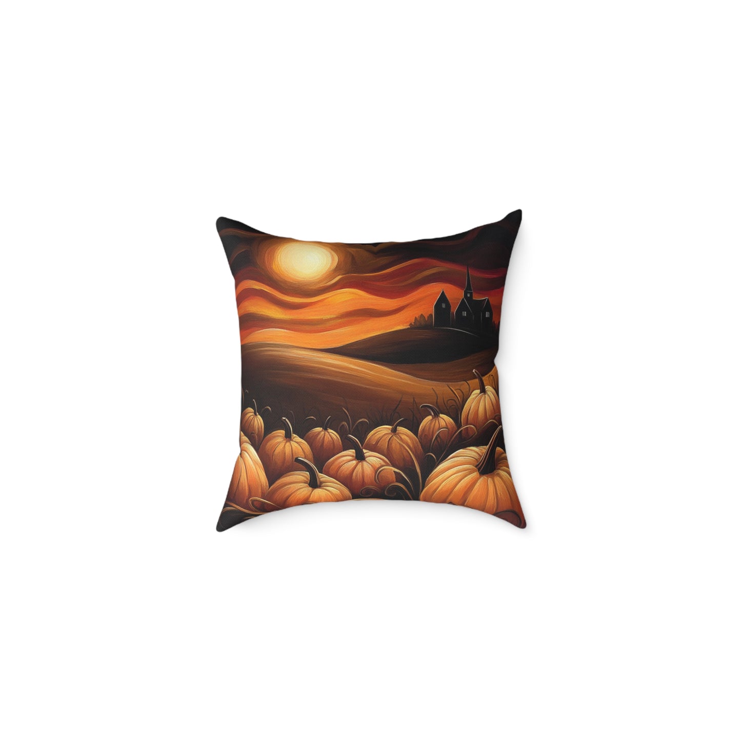 Pumpkin Patch Square Poly Canvas Pillow