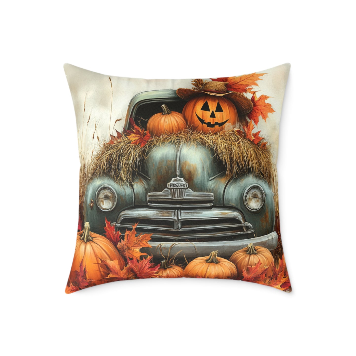 Pumpkin Farm Square Poly Canvas Pillow