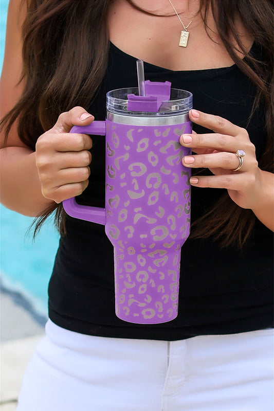 Purple Leopard Spotted 304 Stainless Double Insulated Cup 40oz